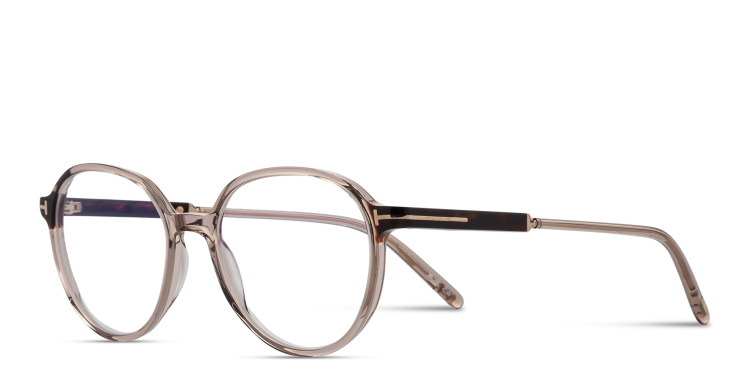 Shop TOM FORD Round Eyeglasses in Brown online.