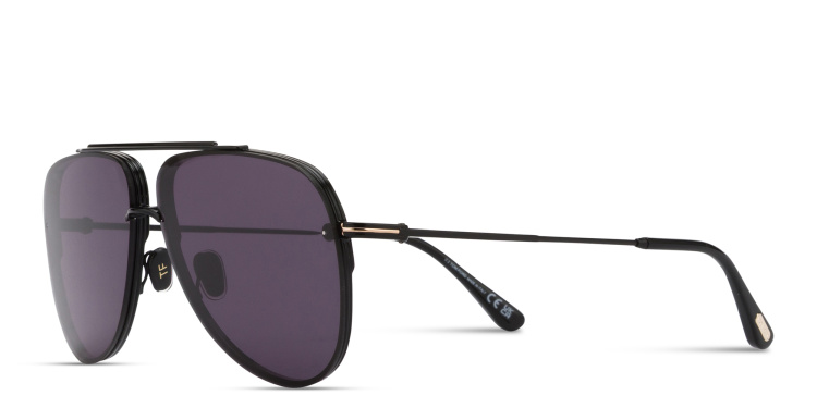 Shop TOM FORD Leon Pilot Sunglasses in Black online.