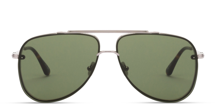Shop TOM FORD Leon Pilot Sunglasses in Silver online.