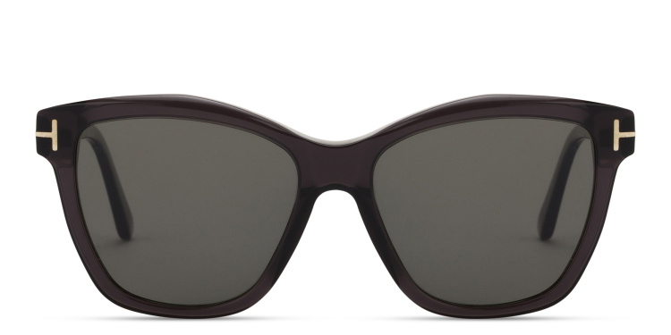 Shop TOM FORD Lucia Square Sunglasses in Black online.