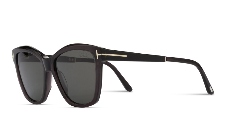 Shop TOM FORD Lucia Square Sunglasses in Black online.