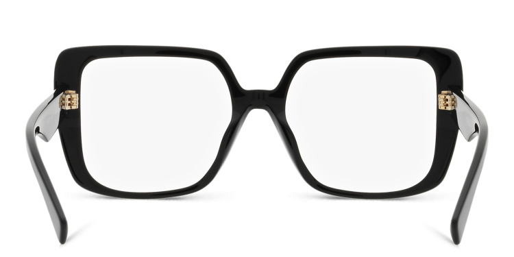 Shop MIU MIU Square Eyeglasses in Black online.