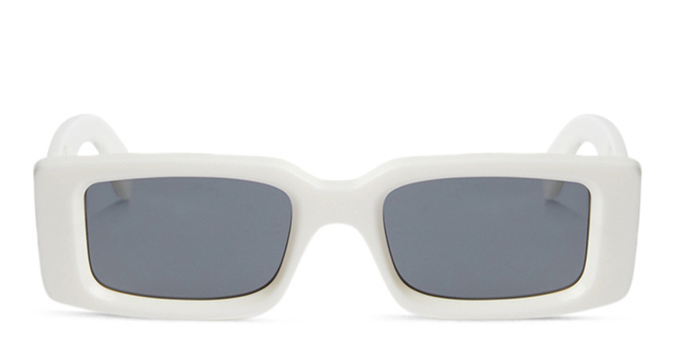 Shop OFF WHITE Arthur Unisex Rectangle Sunglasses in White online.
