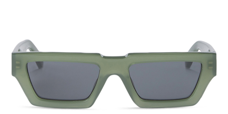 Shop OFF WHITE Manchester Unisex Rectangle Sunglasses in Green online.