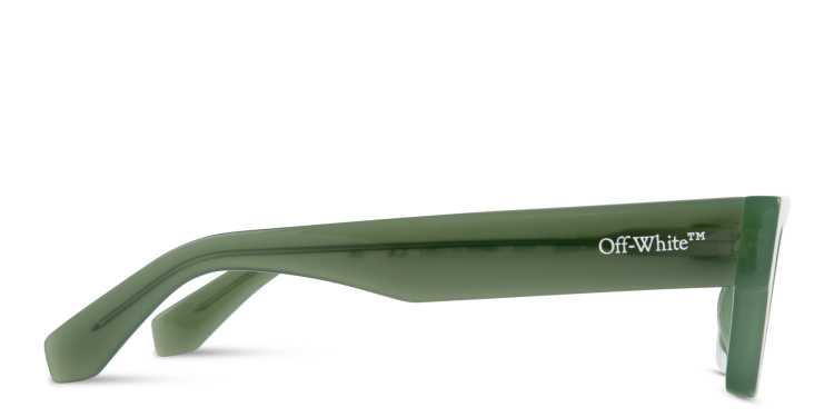 Shop OFF WHITE Manchester Unisex Rectangle Sunglasses in Green online.