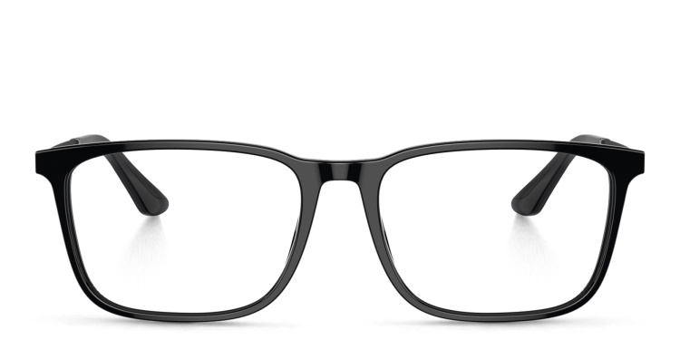 تسوق نظارات طبية مستطيلة واسعة جورجو أرماني بلون أسود أونلاين.