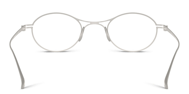 Shop GIORGIO ARMANI Double Dutch Oval Eyeglasses in Silver online.