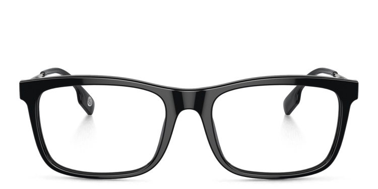 Shop BURBERRY Rectangle Eyeglasses in Black online.