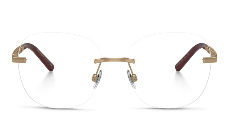 Shop Dolce & Gabbana Rimless Wide Panthos Eyeglasses in Copper online.