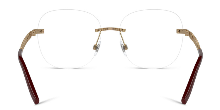 Shop Dolce & Gabbana Rimless Wide Panthos Eyeglasses in Copper online.