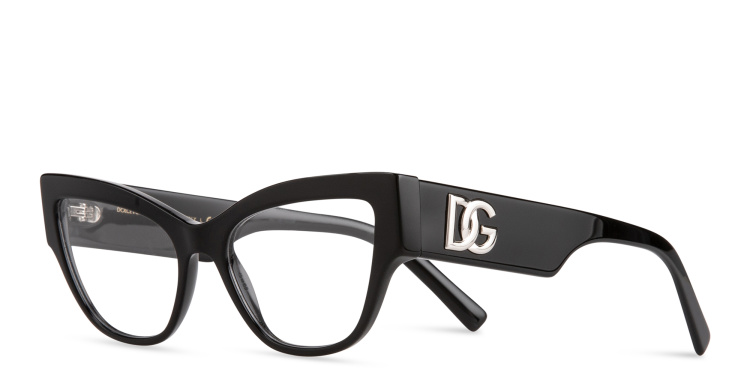 Shop Dolce & Gabbana Cat-Eye Eyeglasses in Black online.