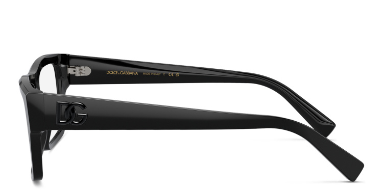 Shop Dolce & Gabbana Wide Square Eyeglasses in Black online.