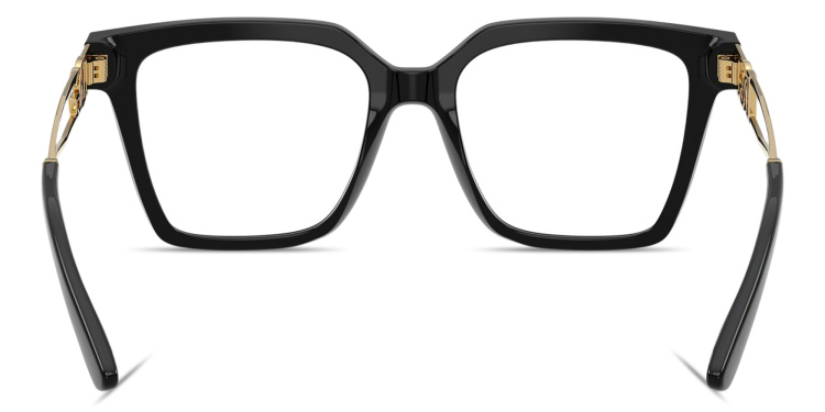 Shop Dolce & Gabbana DG Logo Square Eyeglasses in Black online.