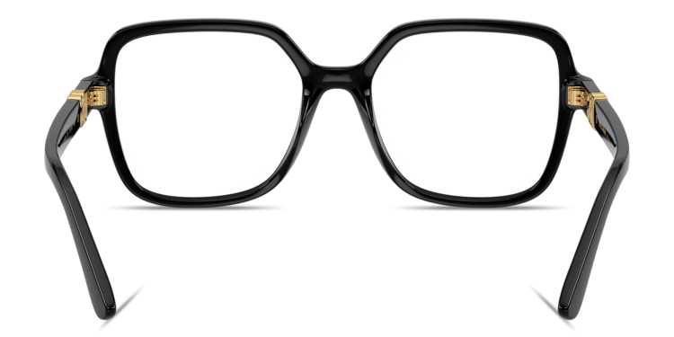Shop Dolce & Gabbana DG Oversized Wide Square Eyeglasses in Black online.
