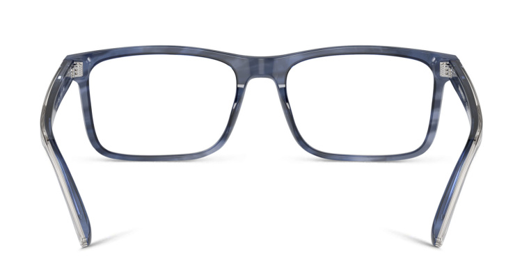 Shop Emporio Armani Wide Pillow Eyeglasses in Blue online.