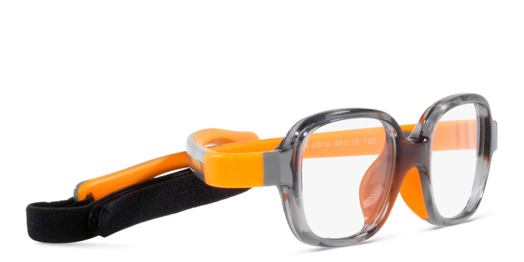 Shop Mira Flex Logo Kids Rectangle Eyeglasses in Grey online.