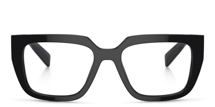 تسوق نظارات طبية غير منتظمة بشعار العلامة برادا بلون أسود أونلاين.