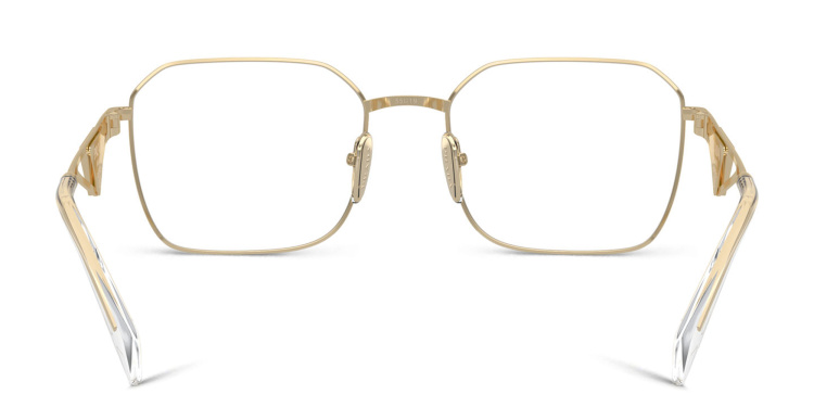 تسوق نظارات طبية غير منتظمة واسعة برادا بلون ذهبي أونلاين.