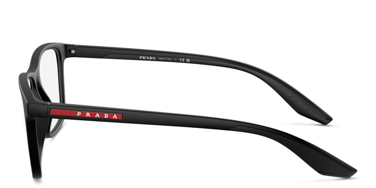 Shop Prada Linea Rossa Wide Pillow Eyeglasses in Black online.