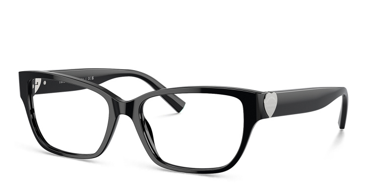 Shop TIFFANY Rectangle Eyeglasses in Black online.