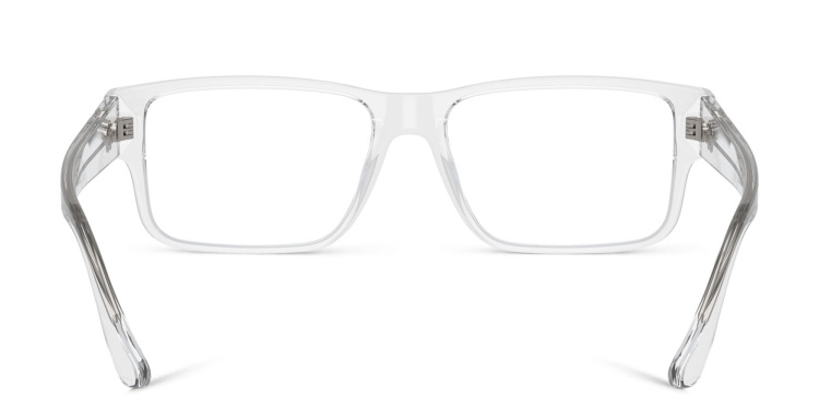 Shop VERSACE Medusa Wide Rectangle Eyeglasses in Clear online.
