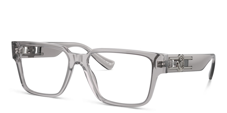 Shop VERSACE Rectangle Eyeglasses in Grey online.