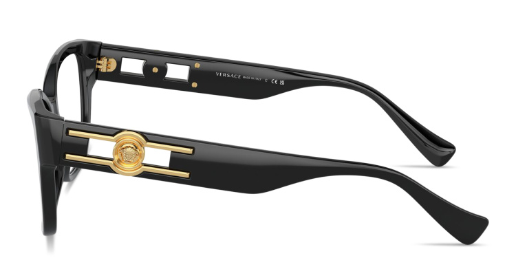Shop VERSACE Medusa Cat-Eye Eyeglasses in Black online.