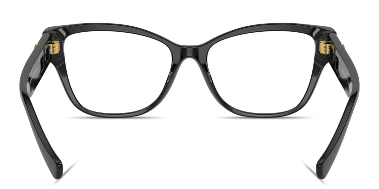 Shop VERSACE Medusa Cat-Eye Eyeglasses in Black online.