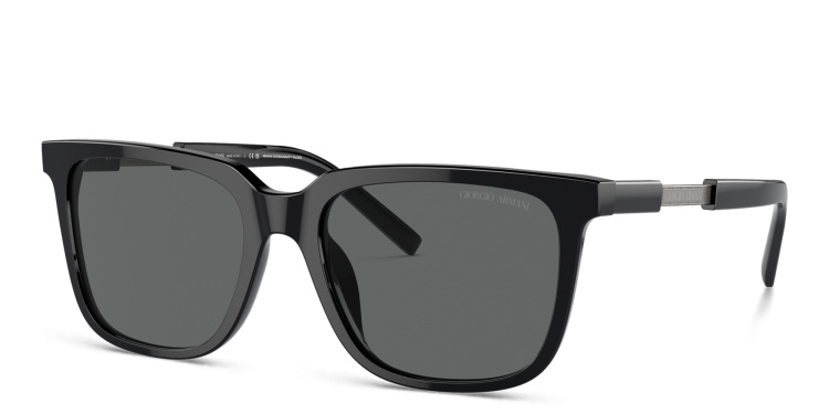 Shop GIORGIO ARMANI Pillow Sunglasses in Black online.