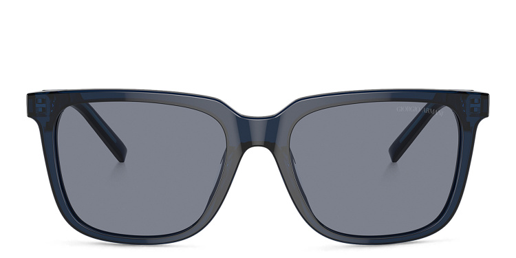 Shop GIORGIO ARMANI Pillow Sunglasses in Blue online.