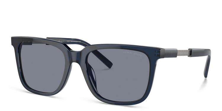 Shop GIORGIO ARMANI Pillow Sunglasses in Blue online.