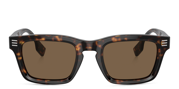 Shop BURBERRY Rectangle Sunglasses in Havana online.