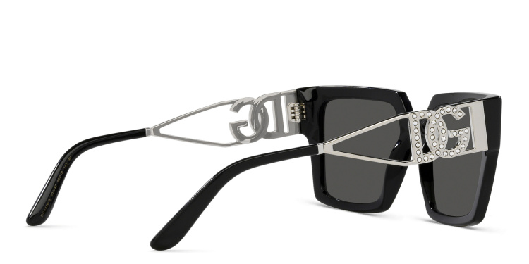 Shop Dolce & Gabbana Square Sunglasses in Black online.