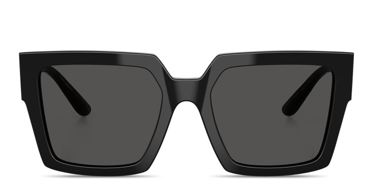 تسوق نظارات شمسية مربّعة بشعار دي چي المرصّع بأحجار الراين دولتشي آند غابانا بلون أسود أونلاين.