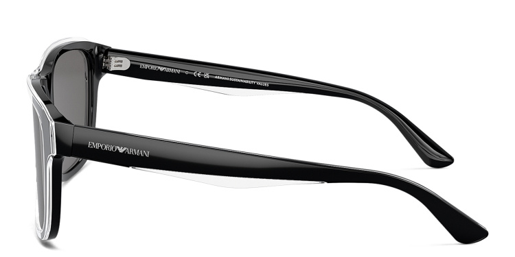 Shop Emporio Armani Pillow Sunglasses in Black online.