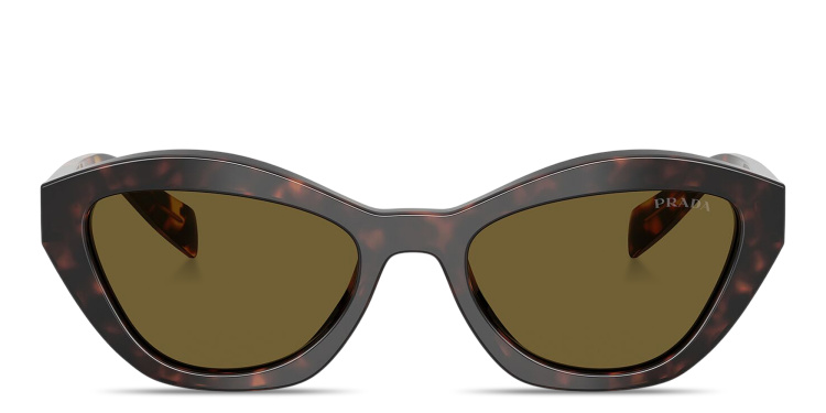 Shop PRADA Logo Print Butterfly Sunglasses in Tortoise online.