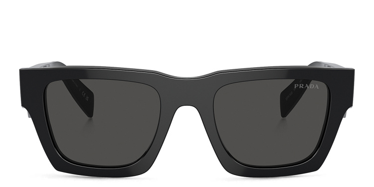 تسوق نظارات شمسية بيلو بشعار العلامة برادا بلون أسود أونلاين.