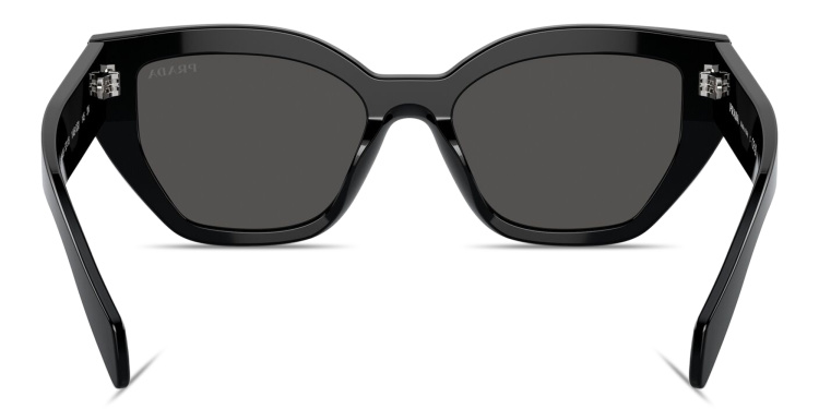 Shop PRADA Logo Lettering Butterfly Sunglasses in Black online.