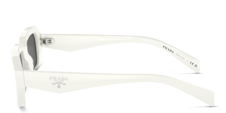 Shop PRADA Rectangle Sunglasses in White online.