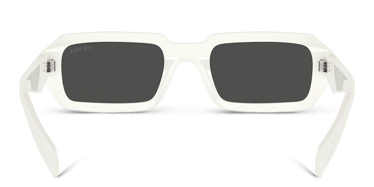 Shop PRADA Rectangle Sunglasses in White online.