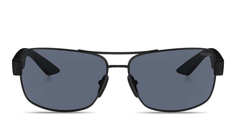 تسوق نظارات شمسية واسعة طراز بيلو بتوقيع العلامة برادا لينيا روسا بلون أسود أونلاين.