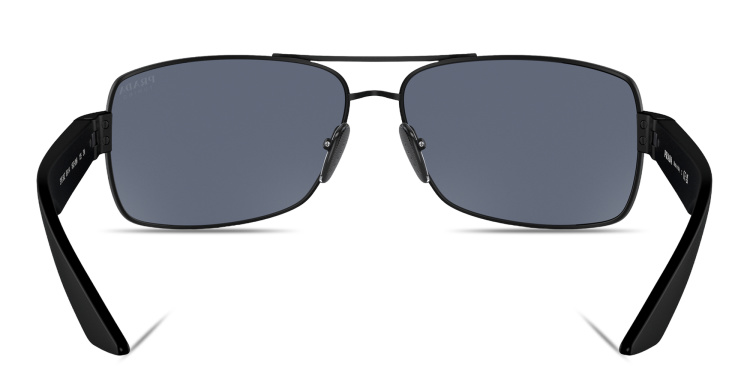 تسوق نظارات شمسية واسعة طراز بيلو بتوقيع العلامة برادا لينيا روسا بلون أسود أونلاين.