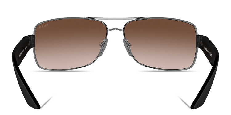 تسوق نظارات شمسية مستطيلة واسعة برادا لينيا روسا بلون رصاصي أونلاين.