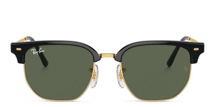 Shop Ray-Ban Junior New Clubmaster Kids Irregular Sunglasses in Black online.