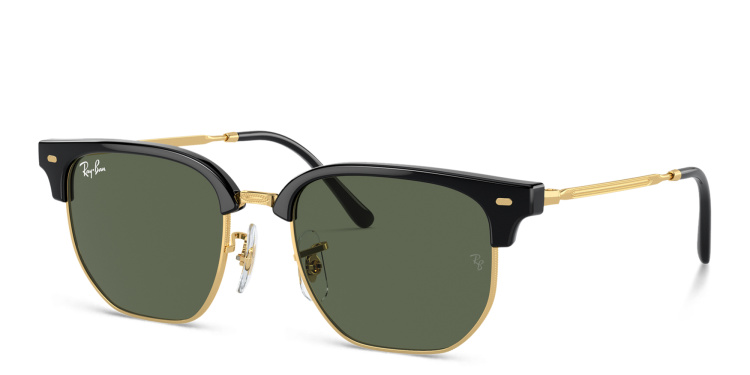 Shop Ray-Ban Junior New Clubmaster Kids Irregular Sunglasses in Black online.