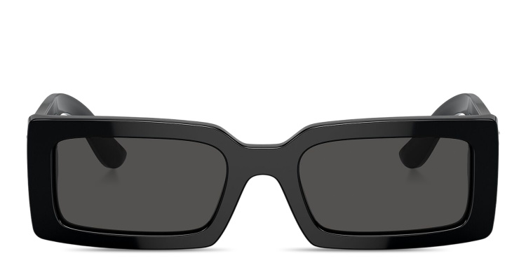 تسوق نظارات شمسية مستطيلة دولتشي آند غابانا بلون أسود أونلاين.