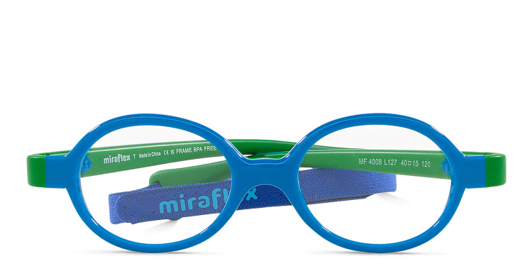 Shop Mira Flex Logo Kids Oval Eyeglasses in Blue online.