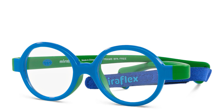 Shop Mira Flex Logo Kids Oval Eyeglasses in Blue online.