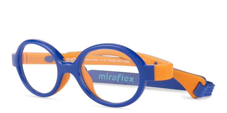 Shop Mira Flex Logo Kids Oval Eyeglasses in Blue online.