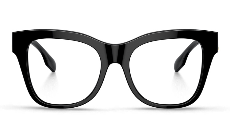 Shop BURBERRY Oversized Square Eyeglasses in Black online.
